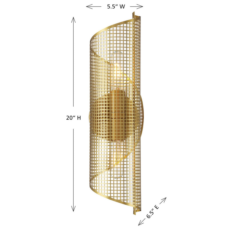 Savoy House 9-8030-2-322 Two Light Wall Sconce, Warm Brass