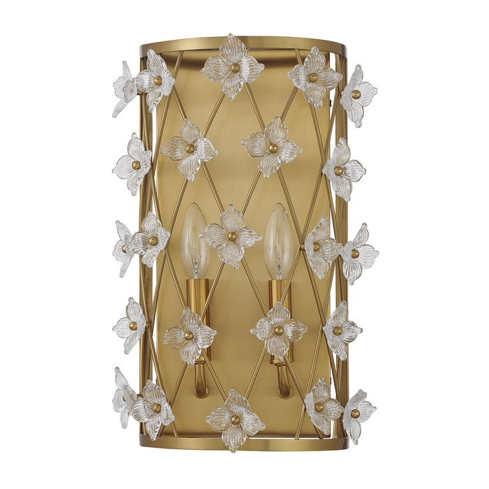 Savoy House 9-8411-2-322 Two Light Wall Sconce, Warm Brass
