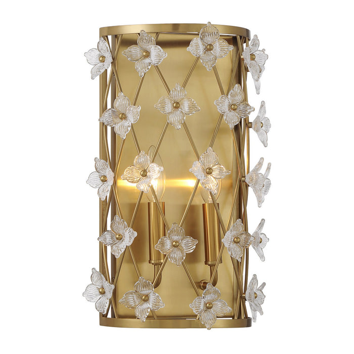 Savoy House 9-8411-2-322 Two Light Wall Sconce, Warm Brass
