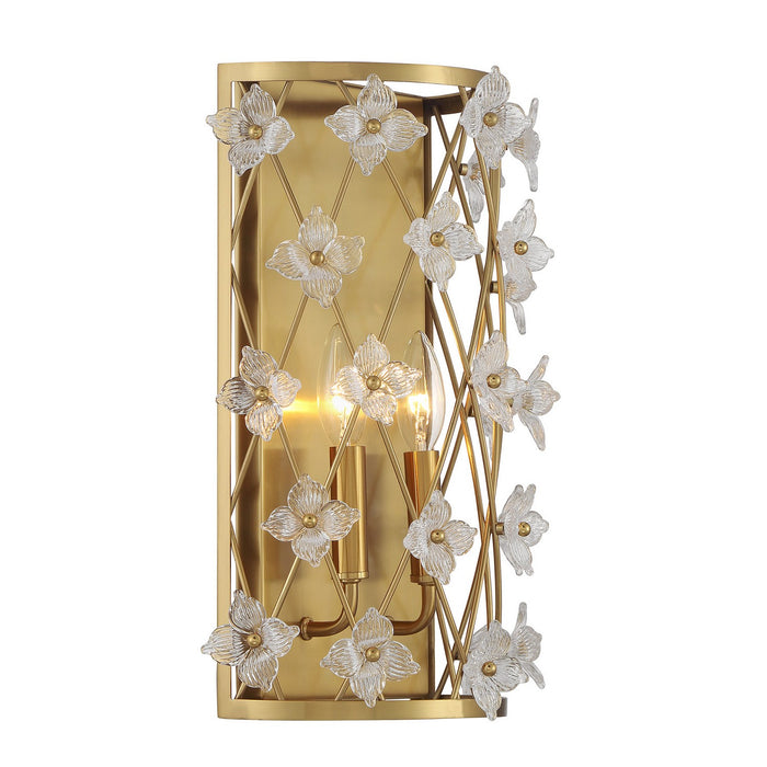 Savoy House 9-8411-2-322 Two Light Wall Sconce, Warm Brass