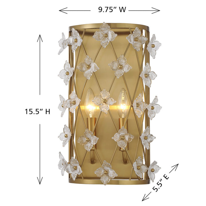 Savoy House 9-8411-2-322 Two Light Wall Sconce, Warm Brass