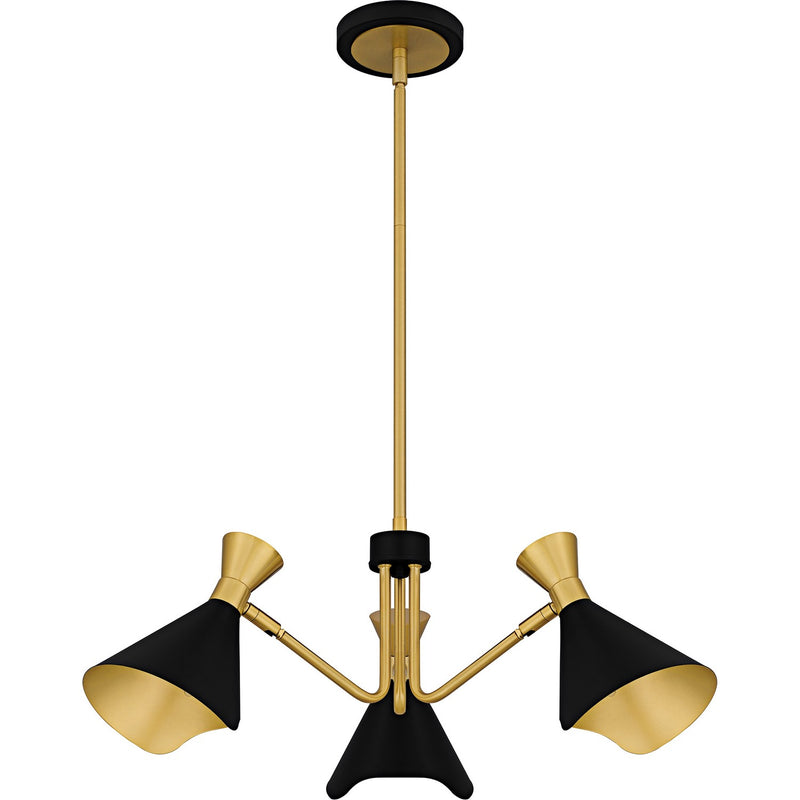 Quoizel ADN5026MBK Three Light Chandelier, Matte Black