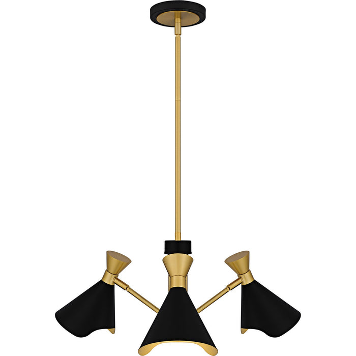 Quoizel ADN5026MBK Three Light Chandelier, Matte Black