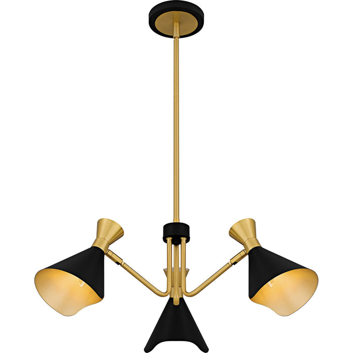 Quoizel ADN5026MBK Three Light Chandelier, Matte Black