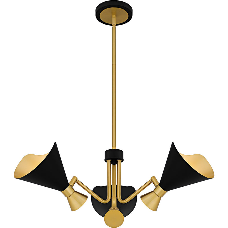 Quoizel ADN5026MBK Three Light Chandelier, Matte Black
