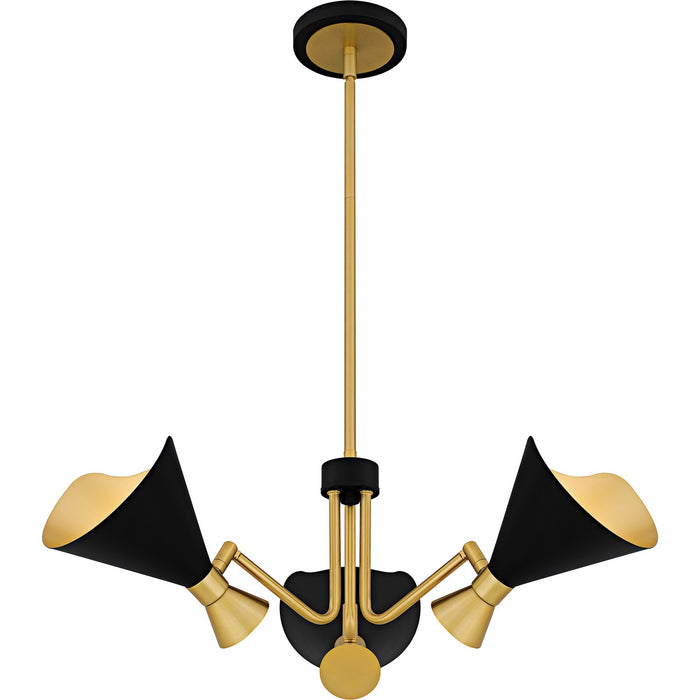 Quoizel ADN5026MBK Three Light Chandelier, Matte Black