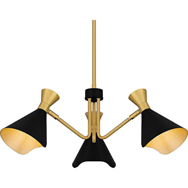 Quoizel ADN5026MBK Three Light Chandelier, Matte Black