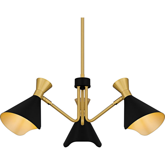 Quoizel ADN5026MBK Three Light Chandelier, Matte Black