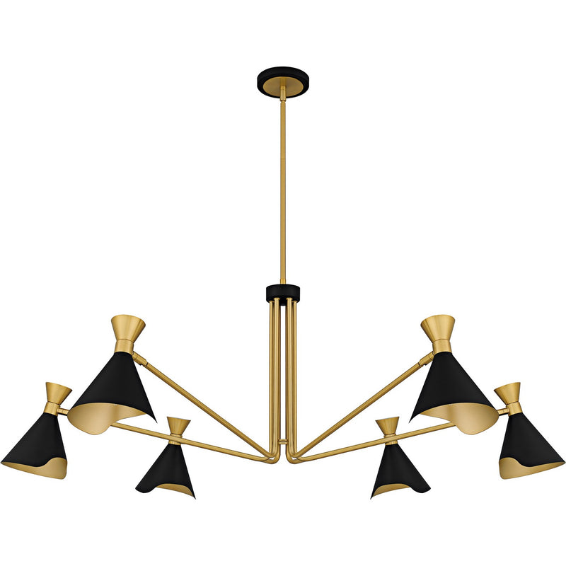 Quoizel ADN5052MBK Six Light Chandelier, Matte Black