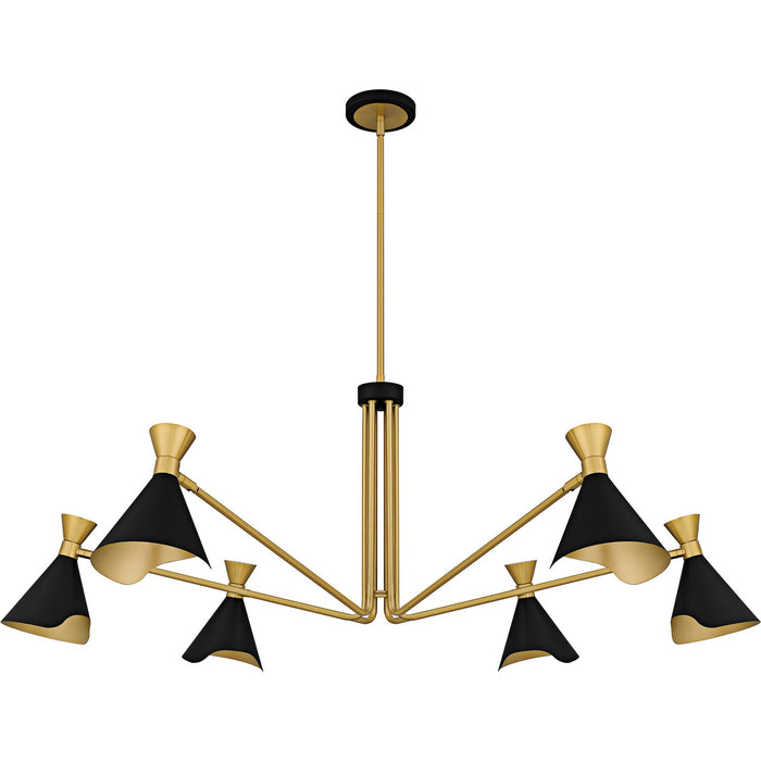 Quoizel ADN5052MBK Six Light Chandelier, Matte Black