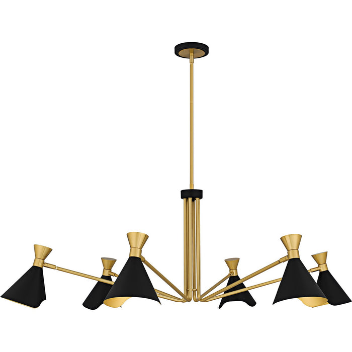 Quoizel ADN5052MBK Six Light Chandelier, Matte Black