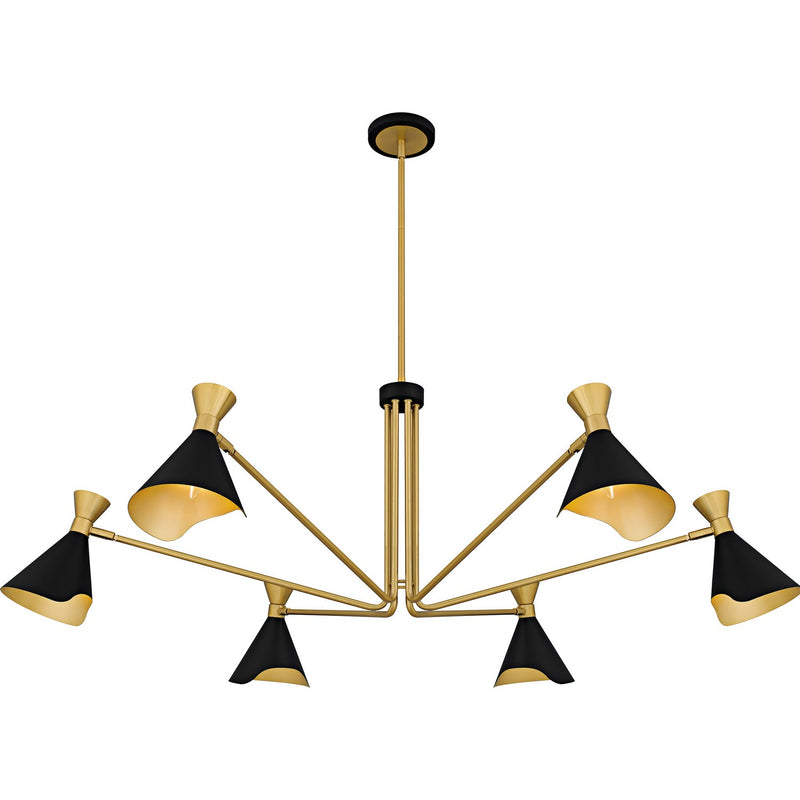 Quoizel ADN5052MBK Six Light Chandelier, Matte Black