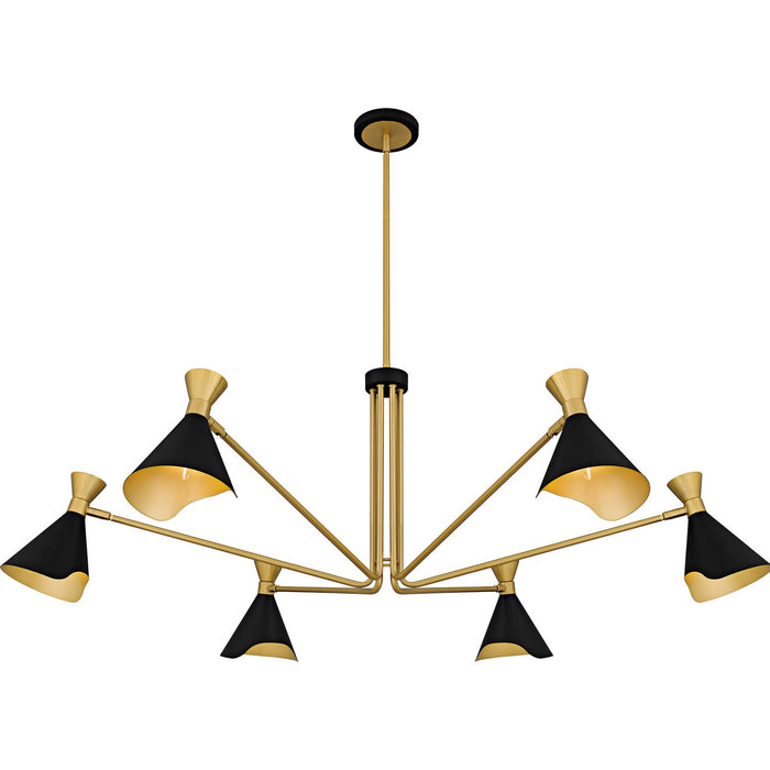 Quoizel ADN5052MBK Six Light Chandelier, Matte Black