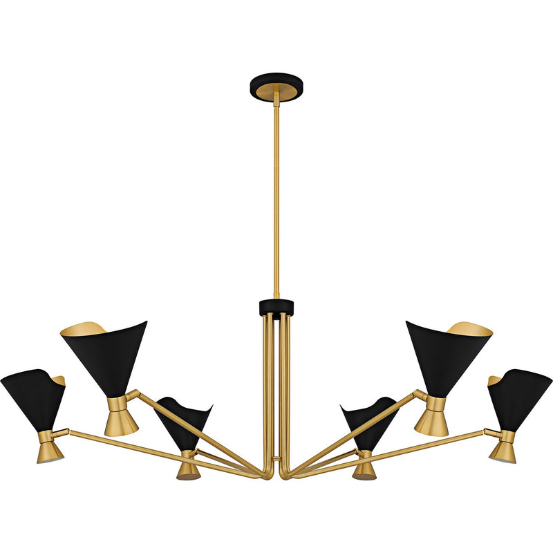 Quoizel ADN5052MBK Six Light Chandelier, Matte Black