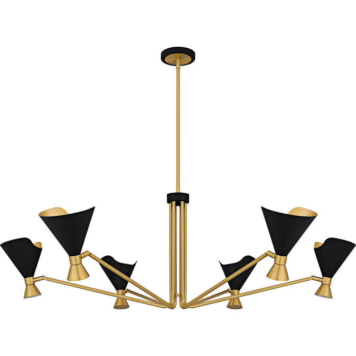 Quoizel ADN5052MBK Six Light Chandelier, Matte Black