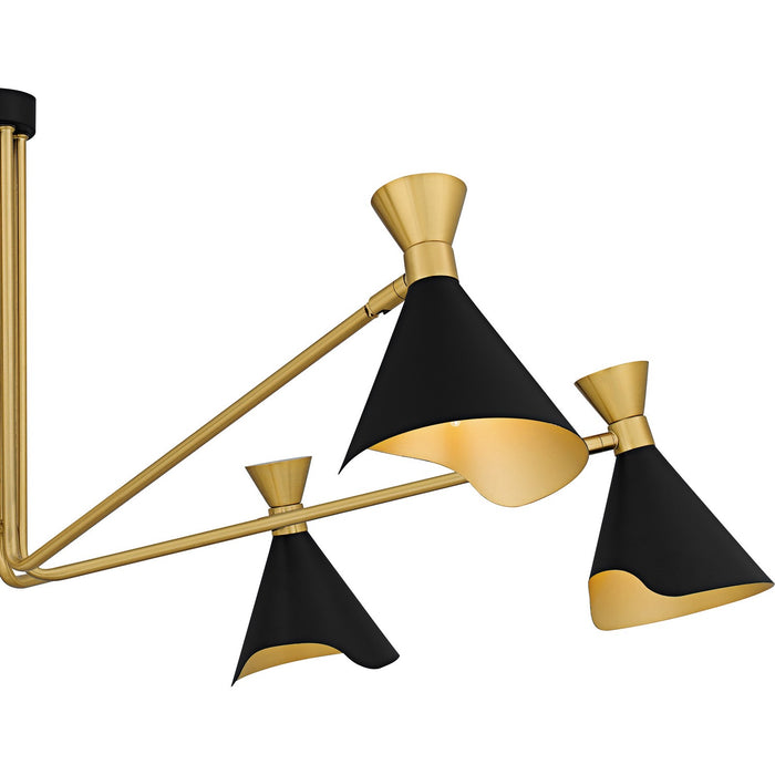 Quoizel ADN5052MBK Six Light Chandelier, Matte Black