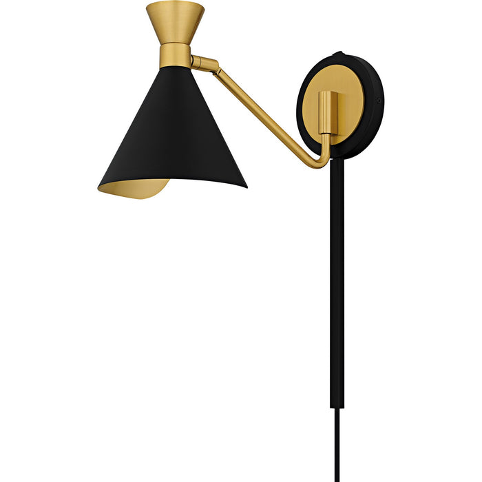 Quoizel ADN8706MBK One Light Wall Sconce, Matte Black