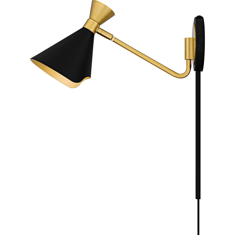 Quoizel ADN8706MBK One Light Wall Sconce, Matte Black