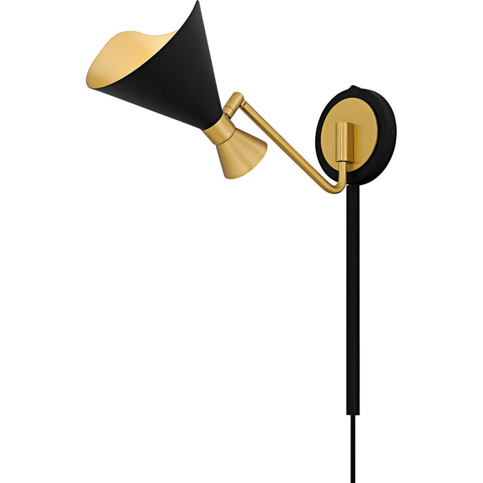Quoizel ADN8706MBK One Light Wall Sconce, Matte Black