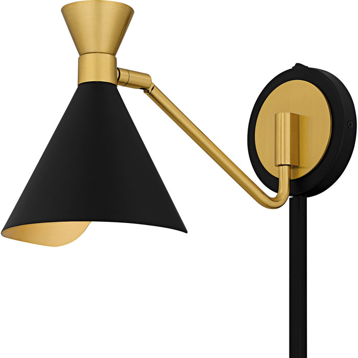 Quoizel ADN8706MBK One Light Wall Sconce, Matte Black