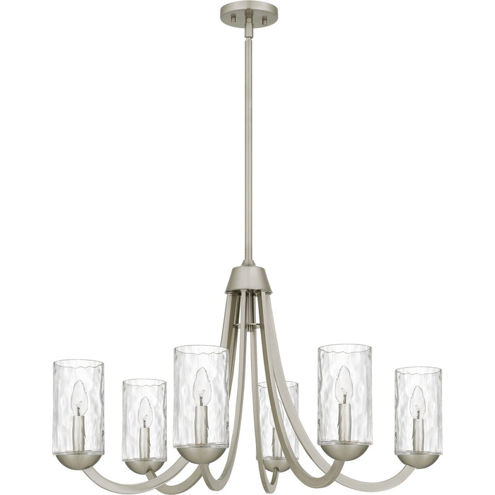 Quoizel ALD5032BN Six Light Chandelier, Brushed Nickel