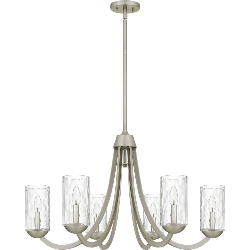 Quoizel ALD5032BN Six Light Chandelier, Brushed Nickel