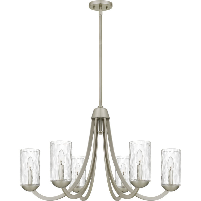 Quoizel ALD5032BN Six Light Chandelier, Brushed Nickel