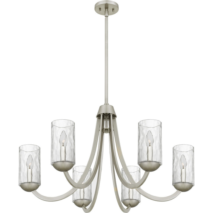 Quoizel ALD5032BN Six Light Chandelier, Brushed Nickel