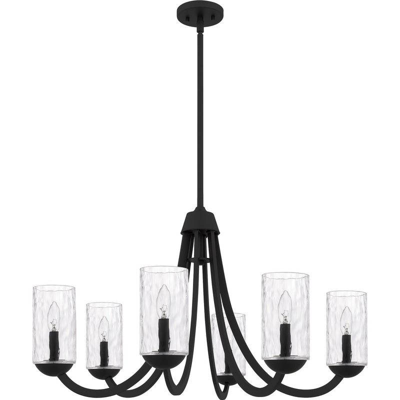 Quoizel ALD5032MBK Six Light Chandelier, Matte Black