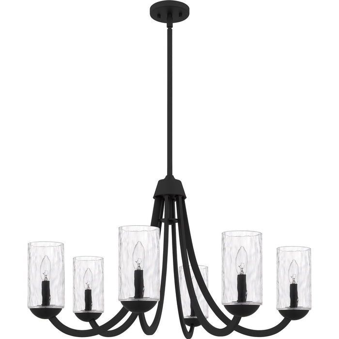 Quoizel ALD5032MBK Six Light Chandelier, Matte Black