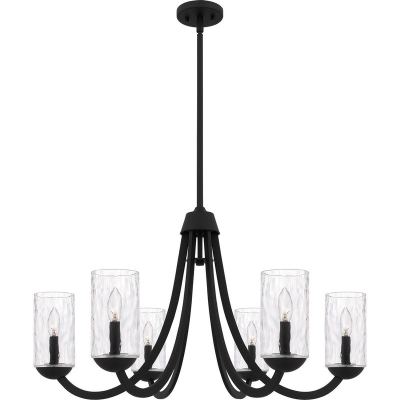 Quoizel ALD5032MBK Six Light Chandelier, Matte Black