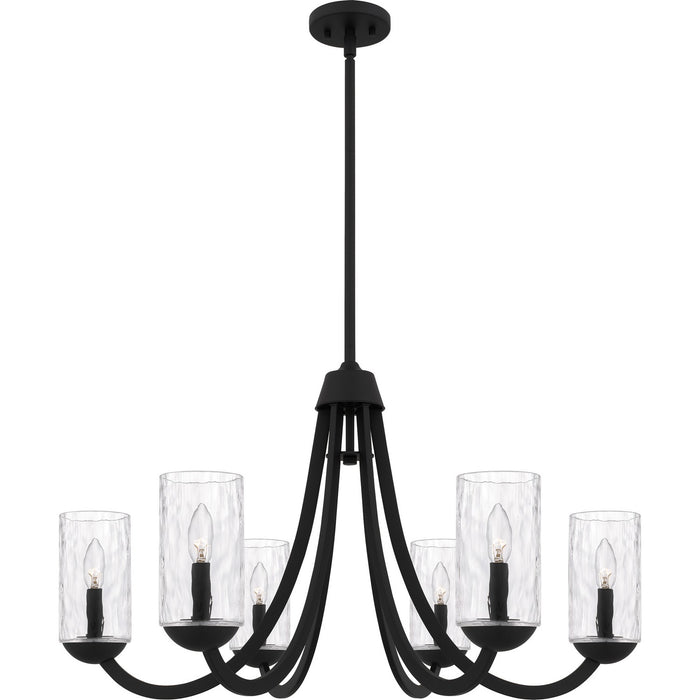 Quoizel ALD5032MBK Six Light Chandelier, Matte Black