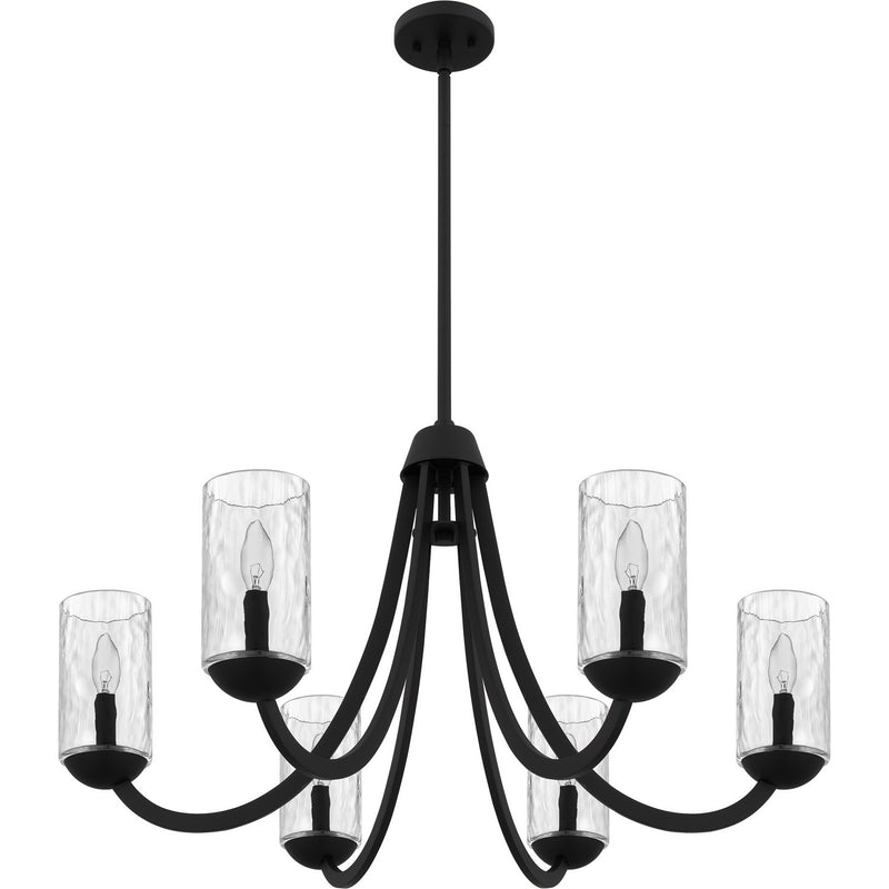 Quoizel ALD5032MBK Six Light Chandelier, Matte Black