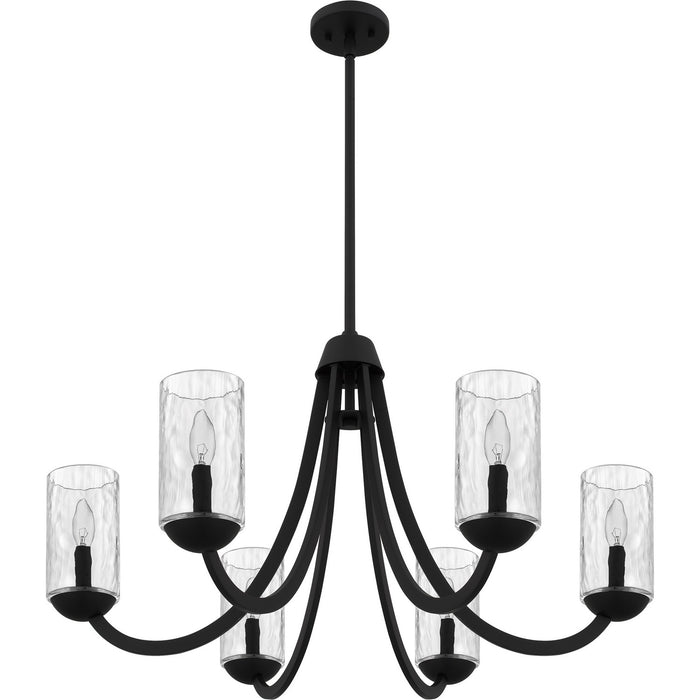 Quoizel ALD5032MBK Six Light Chandelier, Matte Black