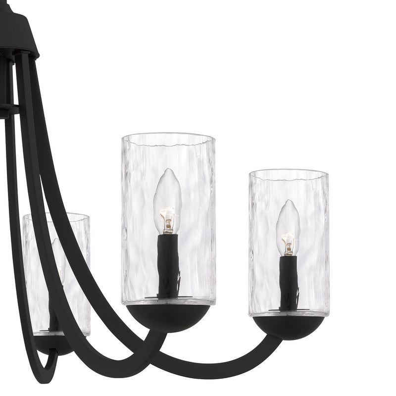 Quoizel ALD5032MBK Six Light Chandelier, Matte Black