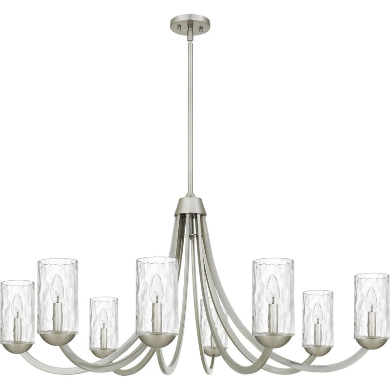 Quoizel ALD5045BN Eight Light Chandelier, Brushed Nickel