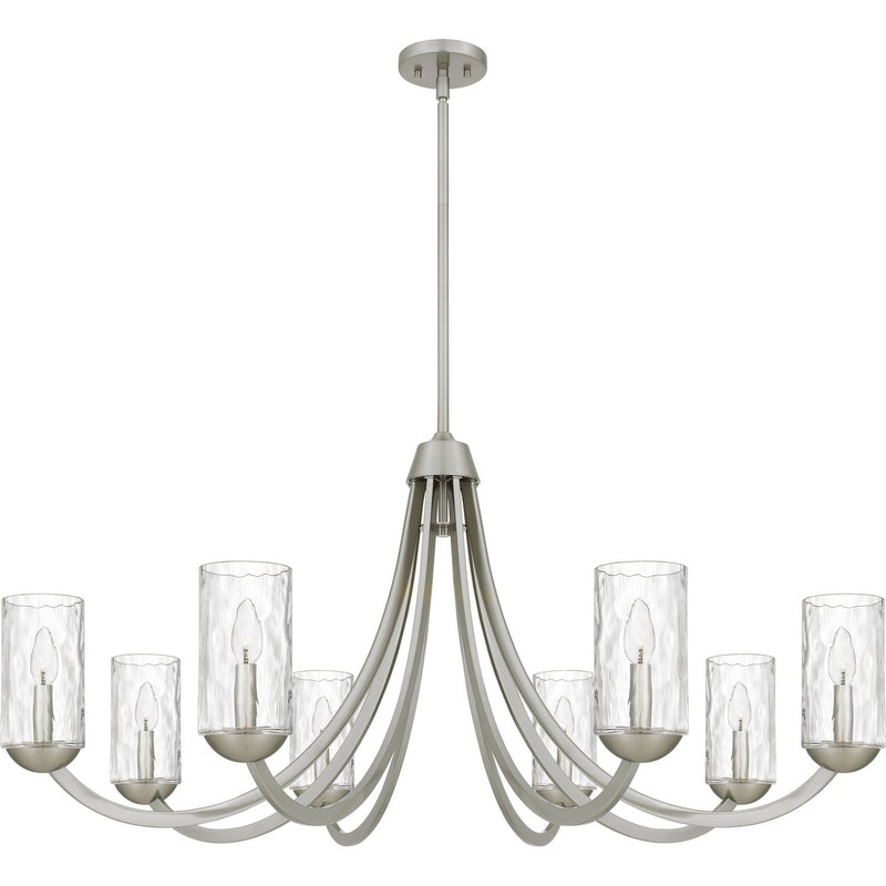 Quoizel ALD5045BN Eight Light Chandelier, Brushed Nickel