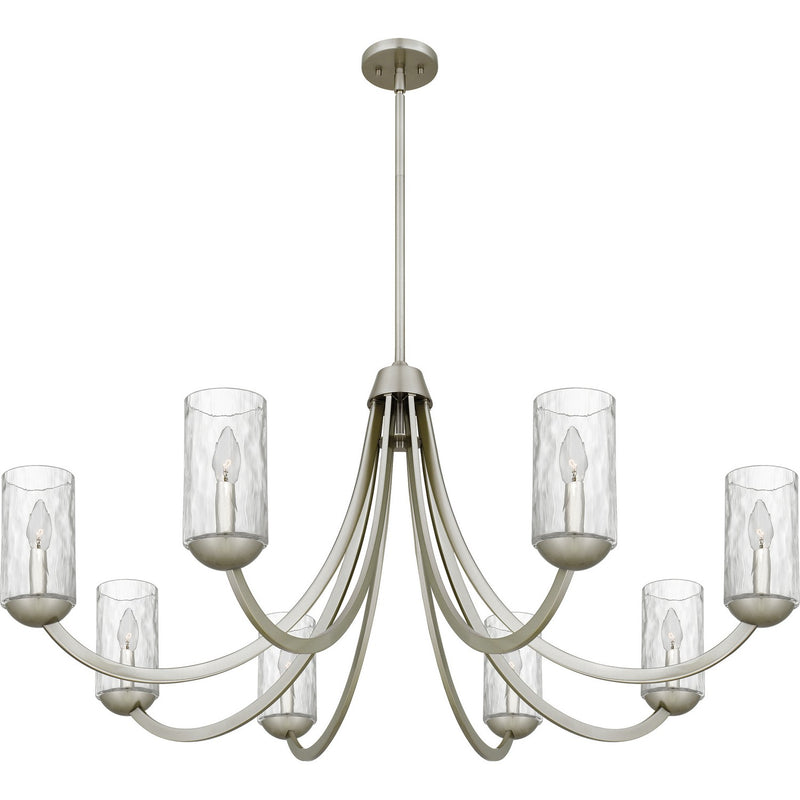 Quoizel ALD5045BN Eight Light Chandelier, Brushed Nickel