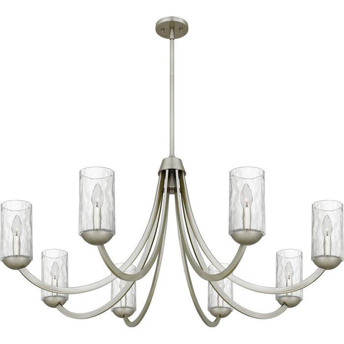 Quoizel ALD5045BN Eight Light Chandelier, Brushed Nickel