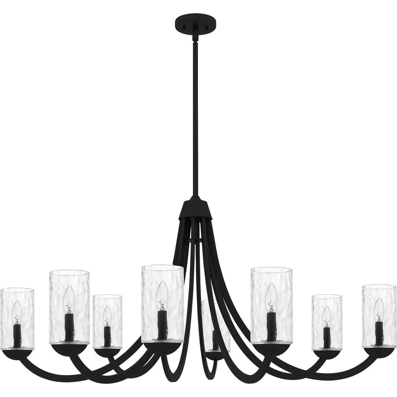 Quoizel ALD5045MBK Eight Light Chandelier, Matte Black