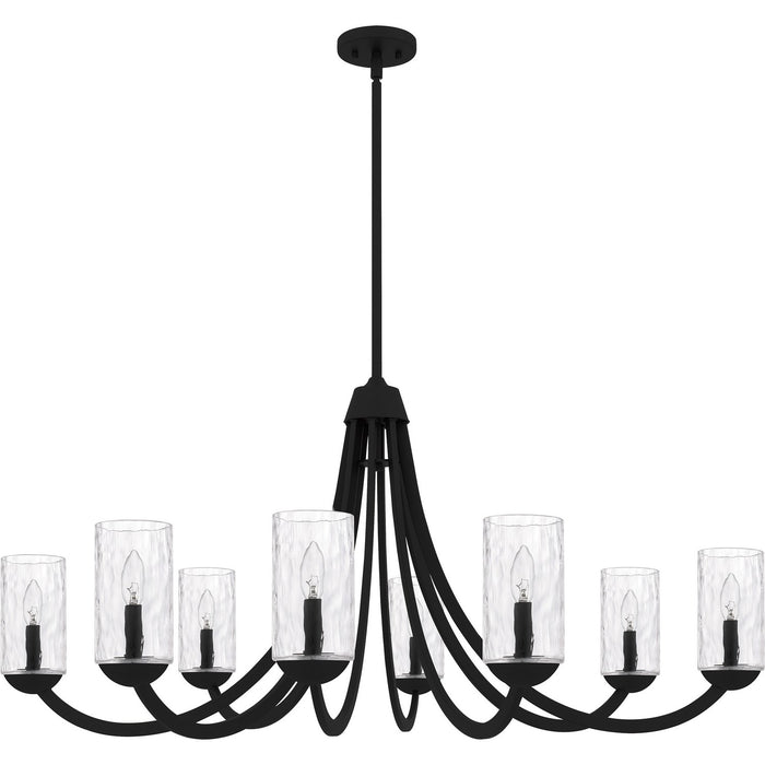 Quoizel ALD5045MBK Eight Light Chandelier, Matte Black