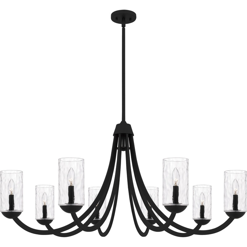 Quoizel ALD5045MBK Eight Light Chandelier, Matte Black