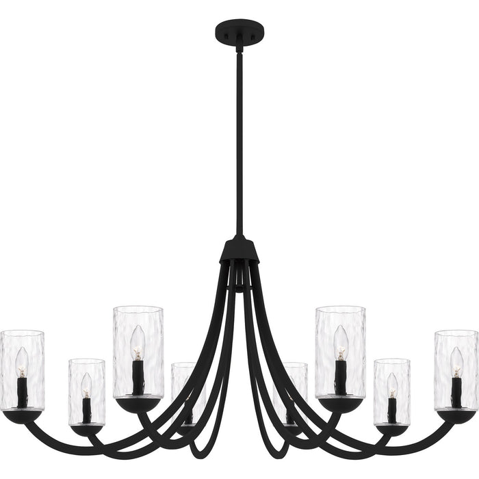 Quoizel ALD5045MBK Eight Light Chandelier, Matte Black