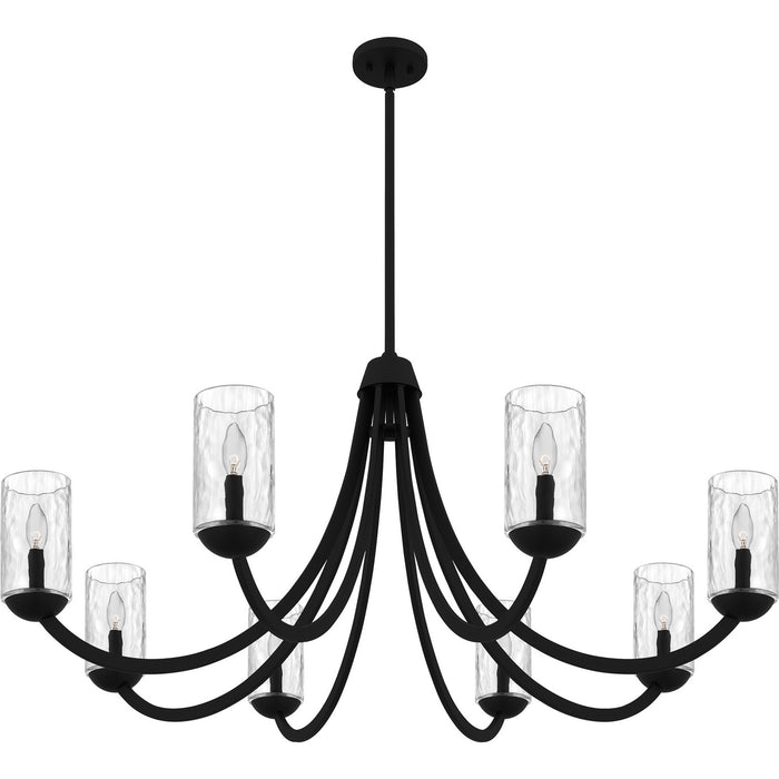 Quoizel ALD5045MBK Eight Light Chandelier, Matte Black
