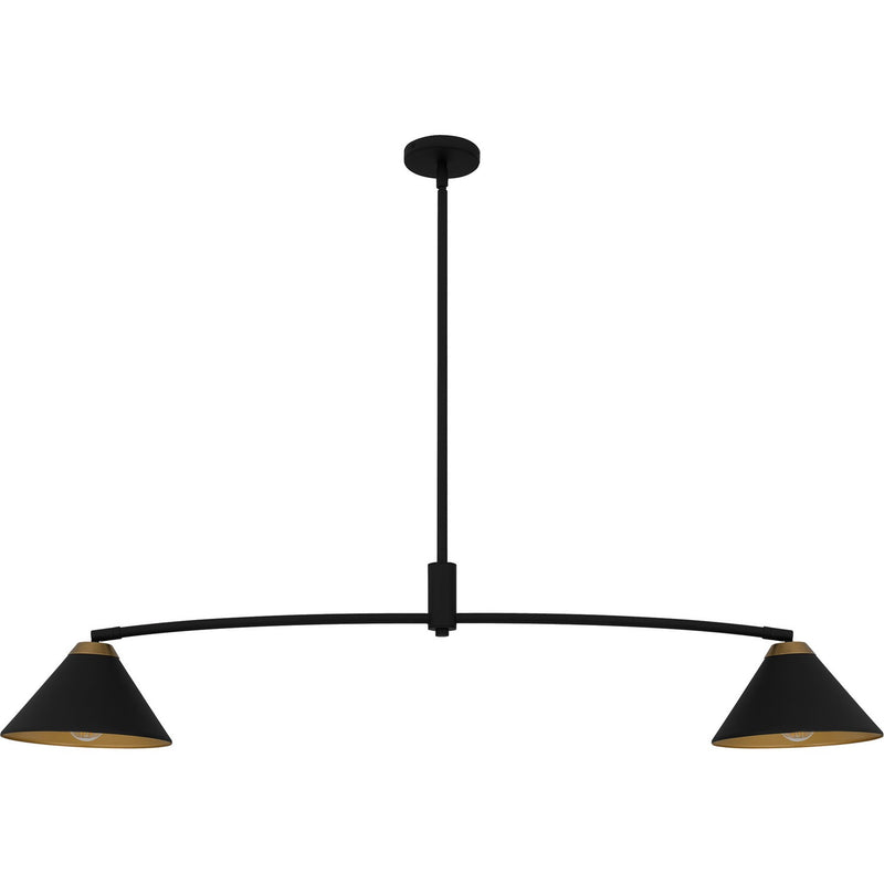 Quoizel ALS252MBK Two Light Linear Chandelier, Matte Black