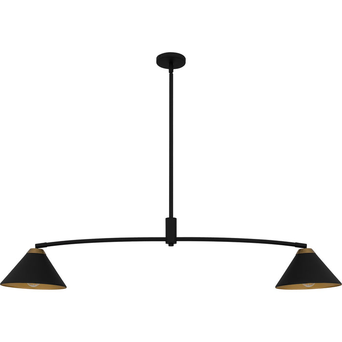 Quoizel ALS252MBK Two Light Linear Chandelier, Matte Black