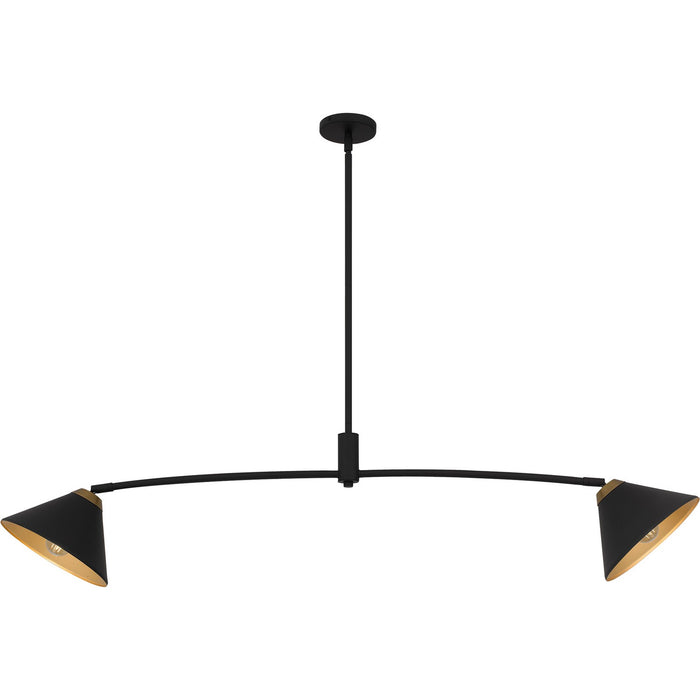 Quoizel ALS252MBK Two Light Linear Chandelier, Matte Black