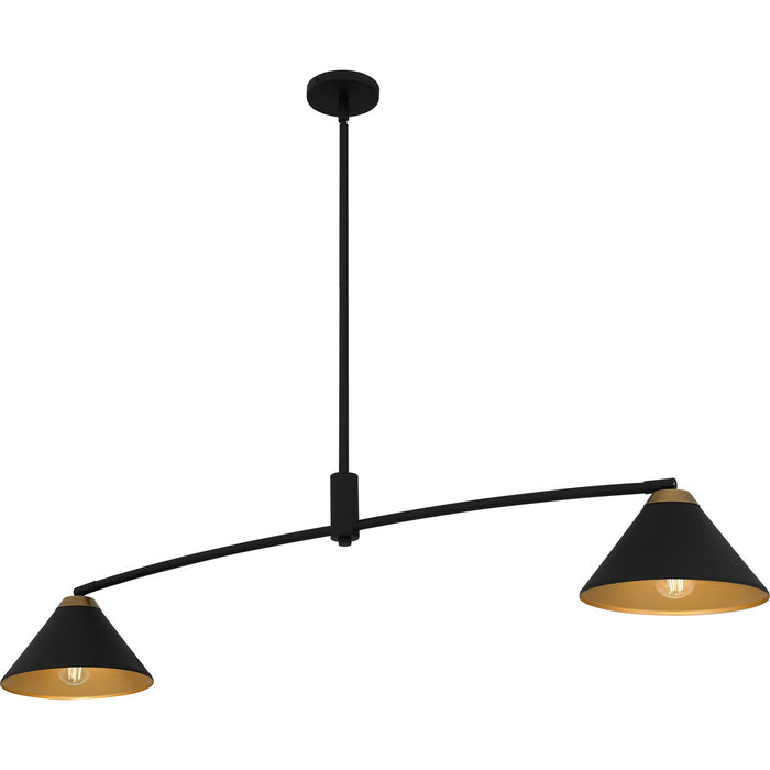 Quoizel ALS252MBK Two Light Linear Chandelier, Matte Black