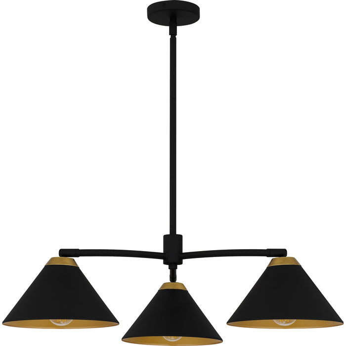 Quoizel ALS5032MBK Three Light Chandelier, Matte Black