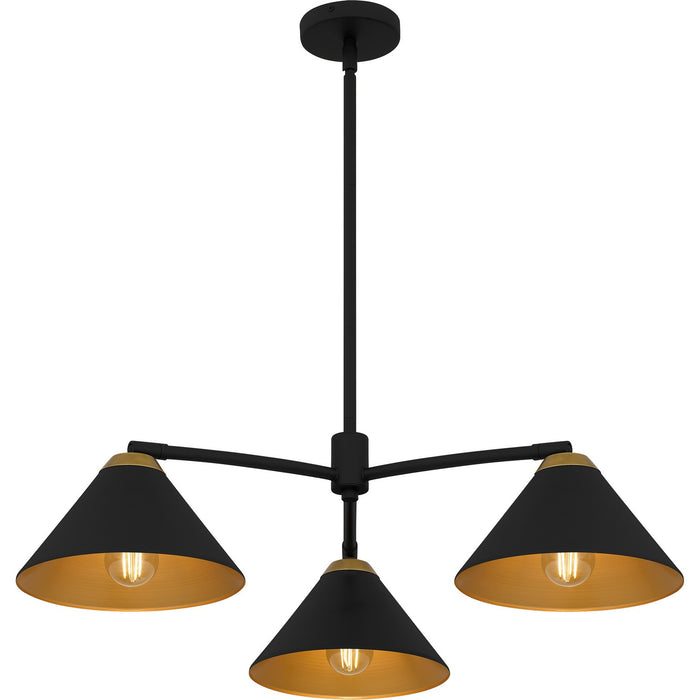 Quoizel ALS5032MBK Three Light Chandelier, Matte Black